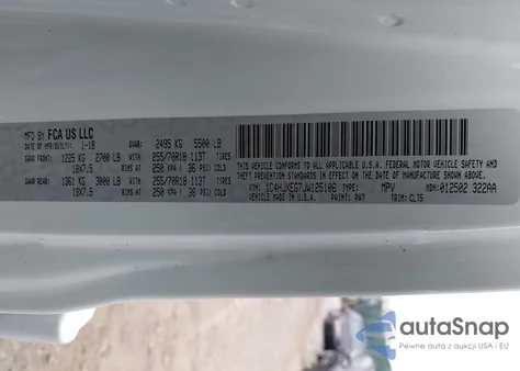 2018 Jeep Wrangler Unlimited Sahara 4X4 z USA, uszkodzony, nr VIN 1C4HJXEG7JW125106